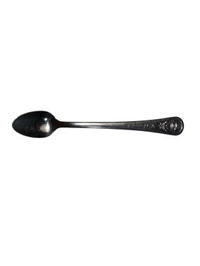 Gerber Childs Baby Spoon Silver Plated Embossed Face & Floral Design 5.25"